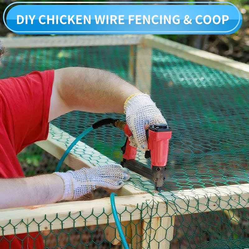 DOLEMODUO 48'' x 150' Green Chicken Wire Fencing, 1 inch Chicken Wire and 20 Gauge Poultry Netting, Garden Mesh Fence Roll for Floral Arrangements/Crafts/Farm/Livestock/Pet Protection - Image 4